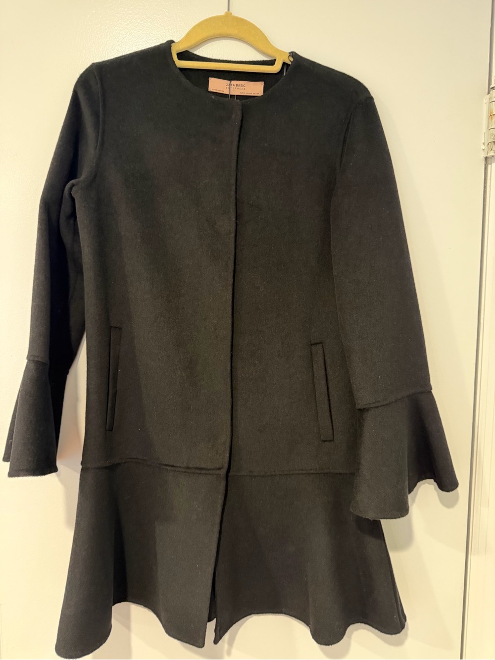 Zara  black coat new with tags .